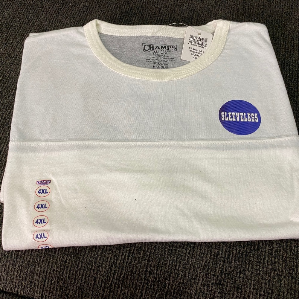 Champs Sports 4XL Sleeveless T-Shirt  White New